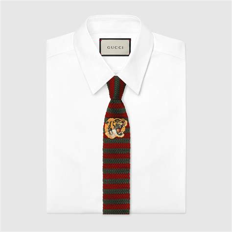 tiger gucci tie|Gucci tiger underknot tie.